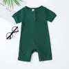 Rompers 2022 Baby Girls Boys Assumes Jumps Simple Color Couleur Couleur courte Couper Coton Coton Vêtements d'été J220922