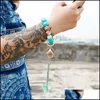 Клайки Lanyards DHS Ручная ручная растянутая бусин Beads Bagns Bangle Bank Card Card Fetcher Braslet Bracelet Keyrings 6 стилей Drop D Dhzwe