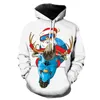 Felpe con cappuccio da uomo 2022 Babbo Natale Maglione di Natale Felpe in pile Uomo e donna Cappotti casual Top Abiti stampati 3D per bambini