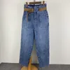 Calça jeans feminina Pocket Pocket Vintage Troushers Tide Streetwear coreano High Caist Denim Autumn Women Casual Harem