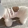 Ropa para perros Abrigo de algodón cálido de Yorkshire Chaqueta pequeña de otoño e invierno Ropa de dibujos animados Chaleco de peluche Camisa abierta para mascotas