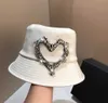 Neue Eimer Hut Französisch Mode Schwerindustrie Strass Liebe Fischer Licht Luxus Trend frauen Sommer Sonnenschirm