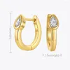 Stud￶rh￤ngen Enfashion Waterdrop Zircon Earring for Women Gold Color 2022 Fashion Jewelry Party Wholesale Pendientes E211243