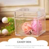 Present Wrap 24 Clear Square Cues Storage Box med lock Candy Cases