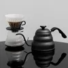 Coffee Pots 1L1.2L Black Drip Kettle Thermometer Pour Over Pot Swan Long Neck Stainless Steel Thin Mouth Gooseneck Cloud 221025