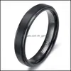 Anneaux de mariage Anneaux de mariage Eamti Bague en titane noir pour hommes Bijoux de fiançailles Bande 4/6/8/10 mm Cool Dark Classic Unisexe Femelle SI Dh3Ma