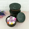 Gift Wrap 3pcs Irregular Shape Boxes Marble Printed Pattern Decoratice Packing With Lid Flowers Handle Wrapping Candys