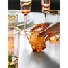 Vingglasögon nordisk högkvalitativ hexagonal hammare randguld-rimmad glas kristall champagne cup hushåll whisky vatten