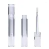 Storage Bottles 100pcs Empty 5ML Lipstick Tubes Round Transparent Crystal Lip Gloss With Wand Clear C102