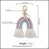 Porte-clés longes tissage arc-en-ciel porte-clés pour femmes Boho porte-clés à la main porte-clés Rame sac charme voiture suspendus bijoux cadeaux 1 Dh7Gq