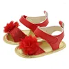 First Walkers Foglio di gomma Fondo morbido Fiore rosso Scarpe da bambino Summer Kids Walker Toddler Sk617