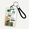 Starbucks Party Favor multi-functional simple literature and art work ID card sleeve with lanyard badge Student campus meal protective Men