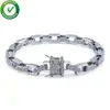 Lyxdesigner smycken kvinnor armband herr guld armband hip hop diamant pandora stil charm armband kärlek kubanska länk kedja armband 293g