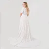Vestido sexy de noiva de renda de praia de verão 2023 para noiva Mlagens curtas de decote em V vestidos de noiva boho elegantes vestidos de noiva