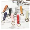 Nyckelringar Lanyards Fashion Pu Leather Keychain Casual Strap Lanyard Key Chain Midje Wallet Keychains Car Keyring Keyholder Jewelry Dhnjf