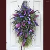 Guirlande de fleurs artificielles décoratives 45x25cm, accessoires de photographie, ornements de couronne de brindilles florales de tulipes, décor de porte d'entrée pour fenêtre de maison