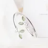 Bangle 2023 Green Leaf Opal Bracelets For Women Literary Small Fresh Leaves Buds Luxury Friendship