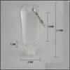 梱包ボトル50ml空のアルコール補充可能なボトルキーリングフック透明な透明なプラスチックハンドサニタイザー旅行ボトルダフト用ダフト