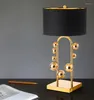 Bordslampor Modern Gold Metal Lamp Restaurant Bar Villa El Home Living Room Study Decoration Desk Light TA215