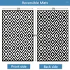 Carpets Outdoor Moistureproof Camping Mat 5x8ft Black And White Geometric Easy Clean Patio Rug Comfortable Living Room Woven Carpet