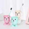 Ensemble d'accessoires de bain mignon tasse d'alimentation Portable tasses d'eau Anti-chute porte-brosse à dents paille de blé