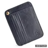 Card Holders 6 Slot Vintage Slim Oil Wax Cowhide Leather Wallet Credit ID Holder Purse Money Case For Men Women 2022 Fashion 11x8cm