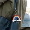 Keychains Lanyards Weaving Rainbow Keychains For Women Boho Handmade nyckelhållare Keyring Rame Bag Charm Car Hanging Jewets Gifts 1 DH7GQ