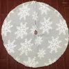 Décorations de Noël 90/120/150cm blanc flocon de neige arbre jupe rouge bleu tablier tridimensionnel
