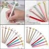 Ballpoint Pens Creative Heart Shaped Ballpoint Pen Diy Metal Ball Pens Office School Supplies Valentines Day Gift Drop Delivery 2022 Dhype