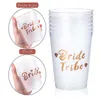Party Decoration Team Bride Tribe Cups Bruddusch Bachelorette Plastic Drinking Cup Rose Gold Hen Accessories Wedding Wedding