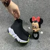 Çocuk Çorap Botlar Toddlers Hız Ayakkabıları Üçlü S Paris Sıradan Ayakkabı Yüksek Siyah Eğitimler Kız Erkek Çocuk Gençlik Sneaker Açık Hava Spor Atletik