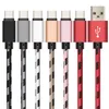 Nylon Micro USB Cable Cabos de carregador de cabo 1M 2m 3m de carga de dados Sincronizar