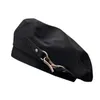 Berets Summer Satin Beret For Women Wholesale Plain Painter Cap Classic Thin Light Slouchy Black Hat With Sp￤nne