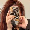 Luxury 3D Love Heart Plating INS Designer Cases For iPhone 14 Pro Max Plus Shockproof iPhone14 13 12 11 Silver TPU Fashion Design Back Cover Soft Protective Phone Shell