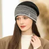 Beanie/Schädel Kappen Neue Frauen Winter Hut Kaninchen Fell Mischung Warme Beanie Hut Für Weibliche Casual Streetwear Gestrickte Hut t221026