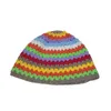 Beanie / Skull Caps Donna Hollow Flower lavorato a maglia Cappello da pescatore fatto a mano all'uncinetto Rainbow Color Matching Basin Hat Primavera Estate Protezione solare Sun Gorro T221020