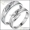 An￩is de casamento Ringos de casamento Charmhouse 1 Par Pure 925 Sier Ring for Man Women 2pcs Conjunto de casais
