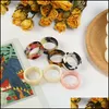 Bandringen Korea Aesthetic Colourf Resin Acryl Ring Set voor vrouwen geometrische ronde ringen meisje temperament veelzijdige sieraden drop de dhyic