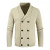 Herrjackor Zogaa Men Winter Wool Cardigan tröja Double Breasted Cashmere V Neck män Stor storlek lång 2022