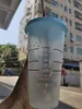 1pcs Starbucks sirène déesse 24 oz 710 ml tasses en plastique gobelet réutilisable clair boire fond plat pilier forme couvercle paille tasses tasse