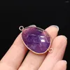 Hanger kettingen Natuurlijke paarse agataten Charms Amethysts Quartz Crystal Connector voor genezende sieraden oorrang ketting maken