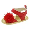 First Walkers Foglio di gomma Fondo morbido Fiore rosso Scarpe da bambino Summer Kids Walker Toddler Sk617