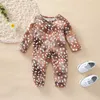 Rompers nyfödda baby romper flickor pojkar söta djur tryckta kläder för barn långärmad höst jumpsuit outfits kostymer j220922