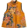 Etnik Giyim Harajuku Kırık Gilet Pamuklu Kadınlar Kolsuz Yelek Ceket Vintage Casual Pine Çin tarzı yelek KK4227