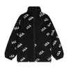 Winter Woolen Jackets for Mens Women Lamb Wool Coat with Letters Casual Windbreaker Fur Parkas Zipper Coats Black White Gray