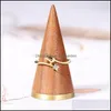 Bröllopsringar Bröllopsringar Tips Flower Gold Ring For Women Korean Justerbar Crystal Sweet Teen Girls Friends Jewelry Eesthetic Drop DHGD4