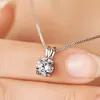 Choucong Brand Four Claw Pendant Luxury Jewelry 925 Sterling Silver Solitaire 5A Cubic Zircon CZ Diamond Gemstones Party Women Wedding Clavicle Necklace Gift
