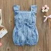 Rompers Baby Girl Cute Romper Floral Print Sleeveless Bow Ruffles Jumpsuits Playsuit Summer Toddler Clothes J220922