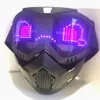Avtagbar Bluetooth RGB LED Light Up Party Motorcykel off-road vindridningsglasögon Mask inbyggt batteri LED Display Board221E