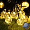 Decorazioni da giardino Luci a stringa solare Esterno 100 LED Globo di cristallo Luce fata a festone impermeabile per decorazioni per feste di Natale 221025